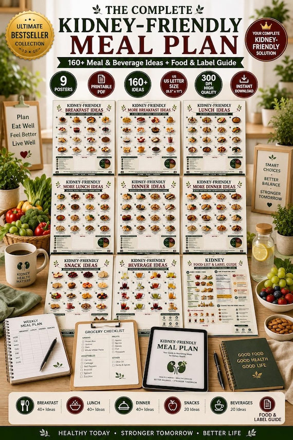 Kidney Disease Meal Plan: 160+ Renal Diet Meal Ideas & CKD Food List (Printable Guide)