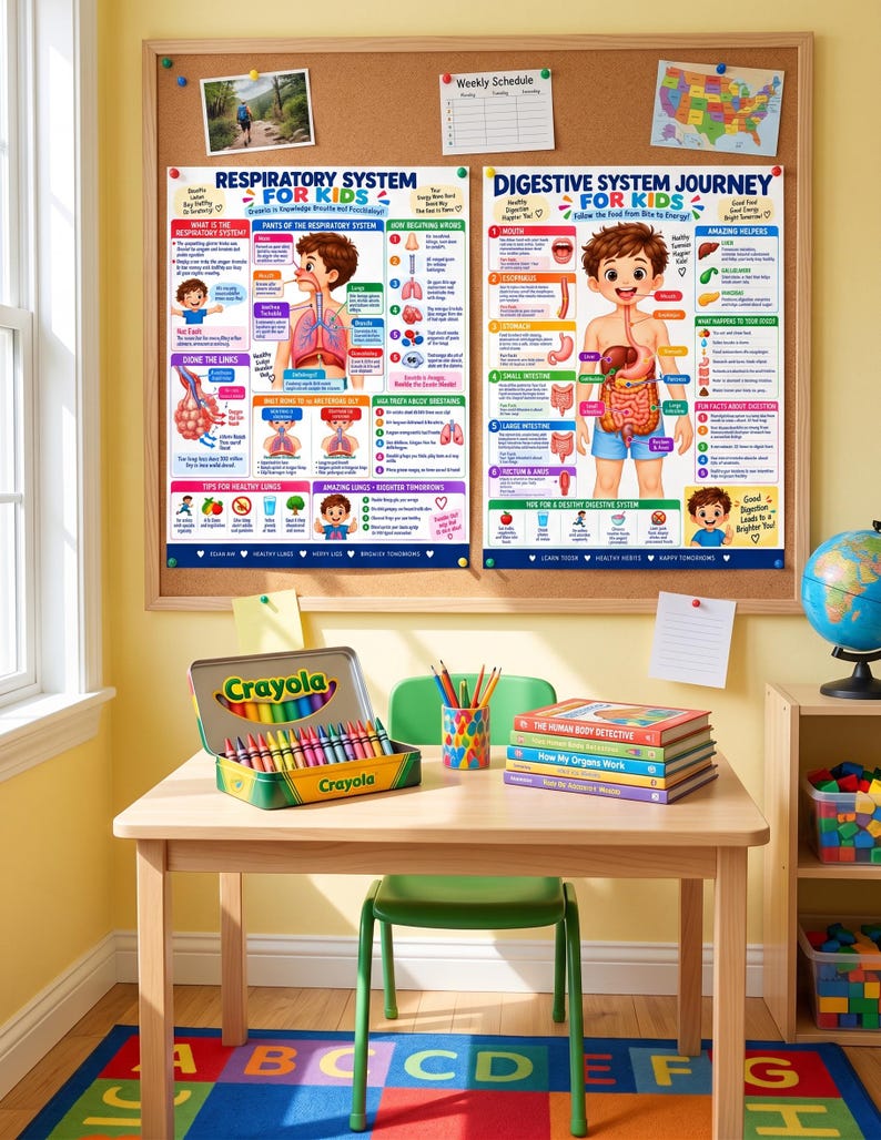 15-Poster Kids Human Body Bundle, Anatomy Systems, Science Classroom Decor (Digital Download) — original Etsy mockup 5