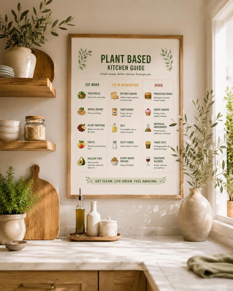 Plant Based Diet Bundle | Vegan Meal Planner, Grocery Checklist (PDF) — original Etsy mockup 10