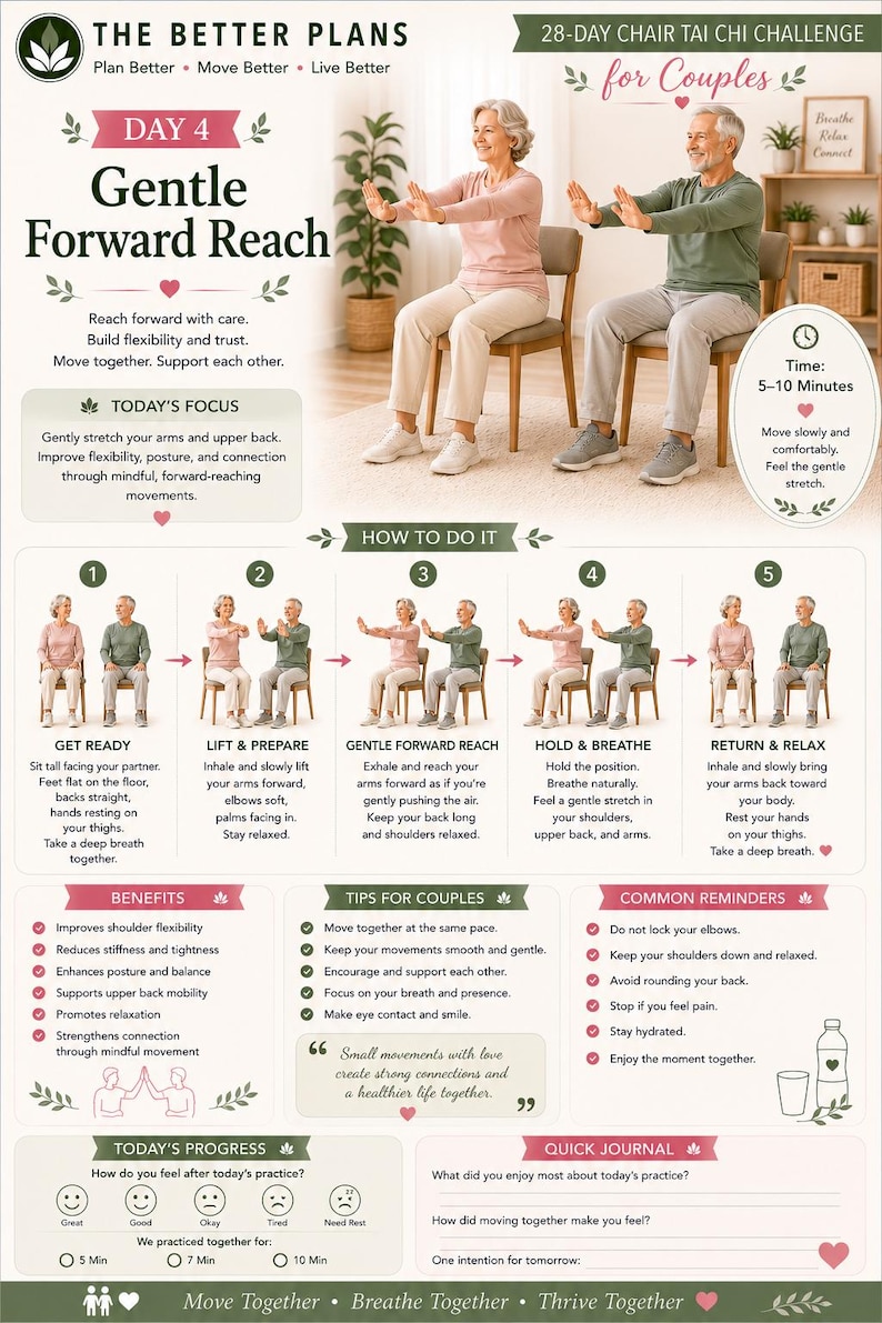 28-Day Chair Tai Chi Challenge for Couples, Balance & Flexibility Program (Digital Download) — original Etsy mockup 7