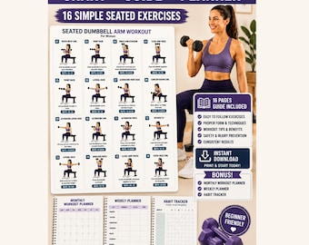 Seated Dumbbell Arm Workout Chart for Women (Printable PDF)