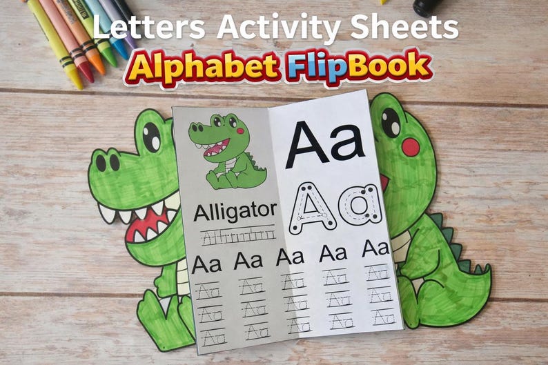 Baby Shower ABC Book Activity: Alphabet Flipbook - Letters Activity Sheets — original Etsy mockup 5