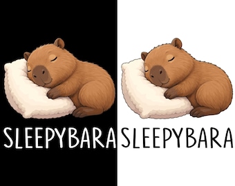 Sleepybara Png, officiella söta sovande kapybaraälskare-sovkläder (digital nedladdning)