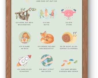 I Am Me Poster for Kids | Positive Affirmations | Mindfulness Wall Art | Digital Download | Self-Love Kids' Room