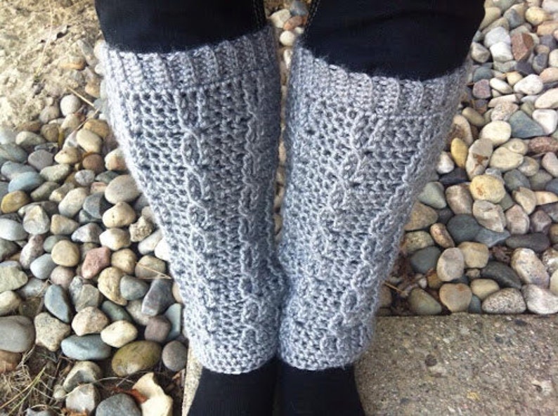 Cable Crochet Leg Warmers pattern Etsy