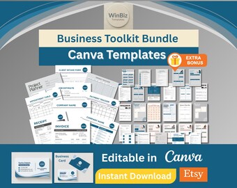 Small Business Toolkit | Editable Canva Templates + Bonus Planner (Digital Download)