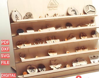 5-Tier Display Stand SVG | Retail Organizer Shelf File