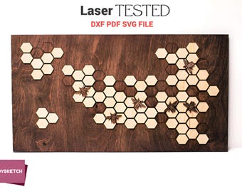 Honeycomb Bee Wall Art SVG | Laser Cut Decor File DXF PDF