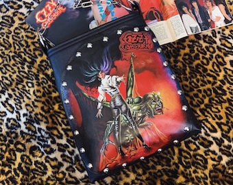 Ozzy Osbourne The Ultimate Sin hand painted Leather Bag