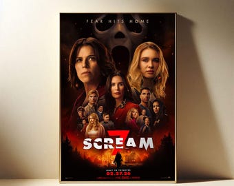 Póster de película de terror Scream 7 (2026), impresión artística de películas modernas, póster de tela, póster para regalo, colección de cinéfilos
