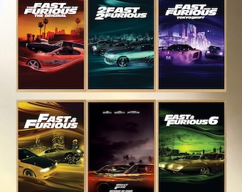 Póster de la película Rápido y Furioso, impresión artística de películas modernas, póster de tela, póster para regalo, colección para cinéfilos