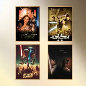 Star Wars: Episod II - Klonernas attack Filmaffisch, Konsttryck från moderna filmer, Tygaffisch med kanvas, Poster för present, Filmsamling för filmfans