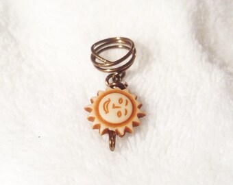 Boho Sun Loc Jewelry in Bronze, Hair Charms, Hair Accessories, Sister Locs, Dreadlock Charms