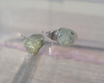 Prehnite Post Earrings