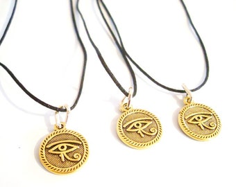 Gold Eye of Horus Necklace/ Men's Jewelry/Unisex Jewelry/Protection/Restoration Jewelry Jewelry/Egyptian Jewelry/Third Eye Chakra/