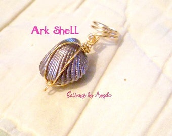 Gray Ark Shell Loc Jewelry//Natural Hair Accessories//Dreadlock Charms//Hair Jewelry//Shell Jewelry//Hair Care//Loc Beads