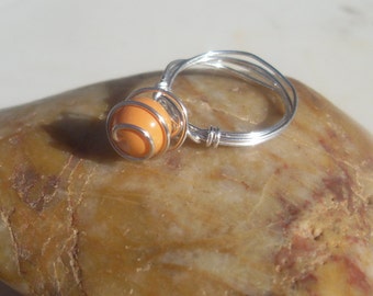 Orange Julius Ring Any size//Sacral Chakra//Color of Creativity//Wire Wrapped//Affordable Jewelry//Wire Wrapped Jewelry//Gifts for Her