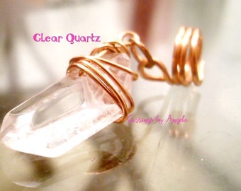 Clear Quartz Loc Jewelry//Natural Hair Accessories//Dreadlocks//Hair Charms//Hair Accessories//Crystal Hair Accessories//Chakra Jewelry