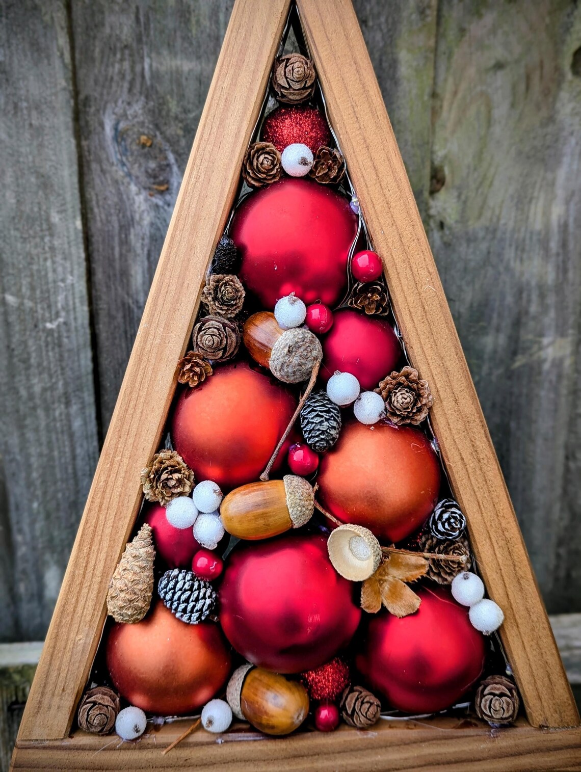 Wooden Christmas Tree With LED Lights 40-45cm | Xmas Decoration - Etsy