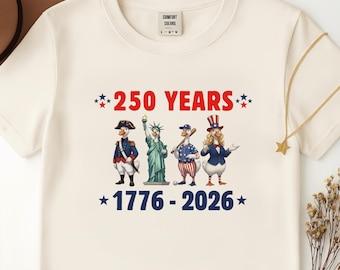 250 Years America Goose Shirt, 1776 2026 USA T-Shirt, United States Semiquincentennial Anniversary Gift, 4th of July Independence Day Tee
