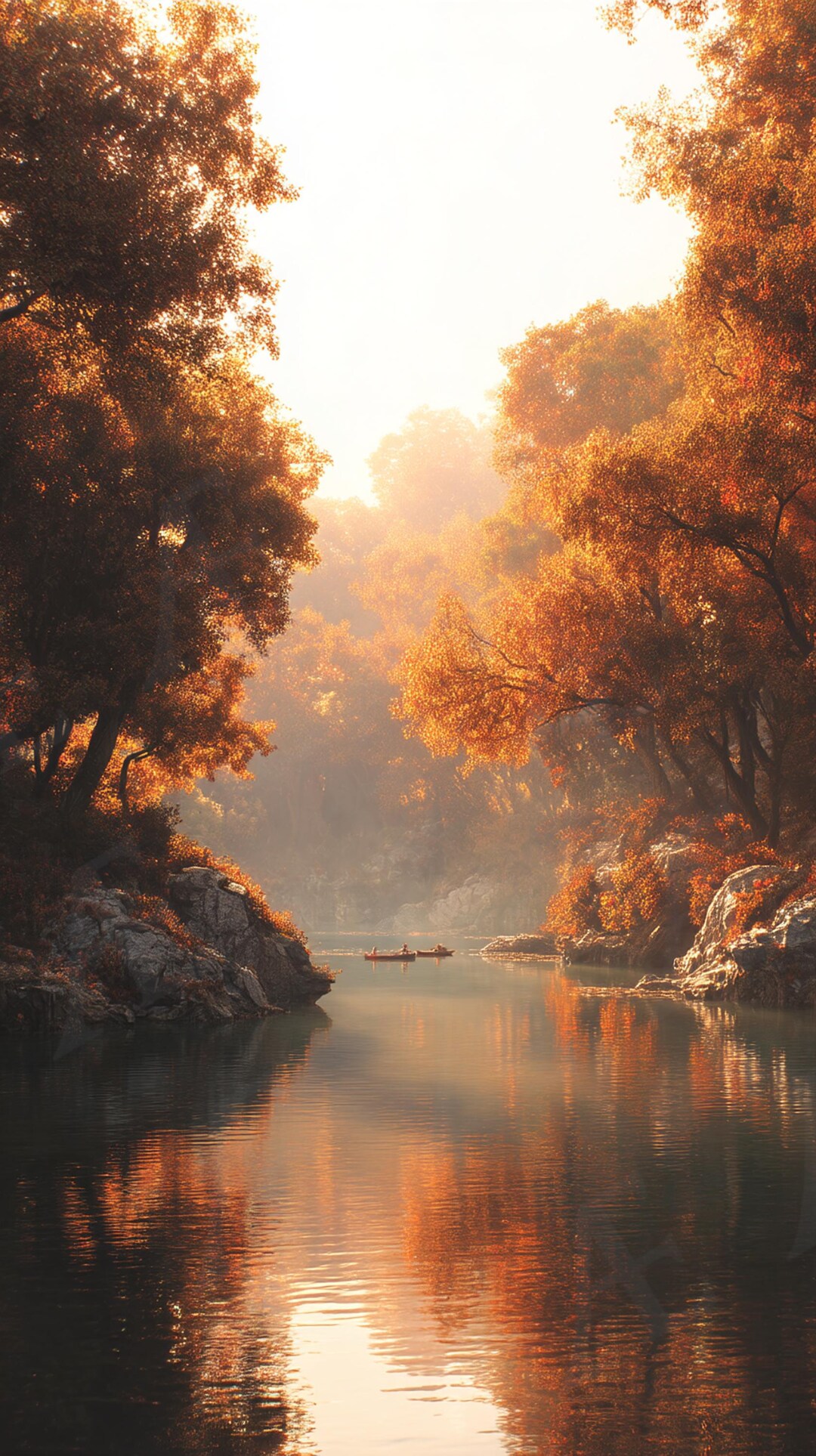 Cozy Hygge Mobile Wallpaper Autumn Lakeside 4K Nature Mobile Background