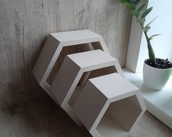 Wooden Honeycomb Shelves