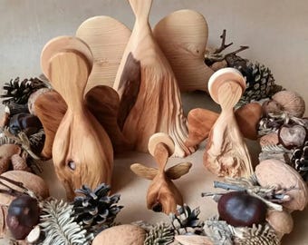 Hand Carved Wooden Angel