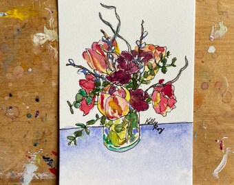 Little Watercolor Flowers #139