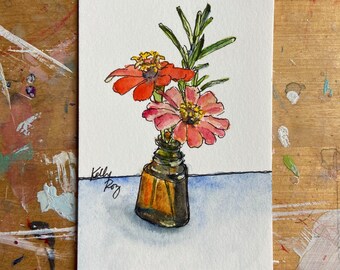 Little Watercolor Flowers #137