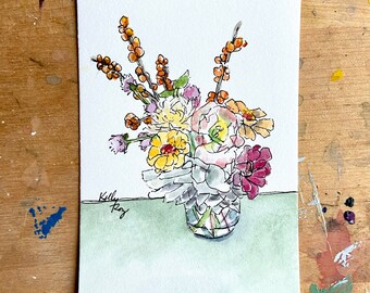 Little Watercolor Flowers #106