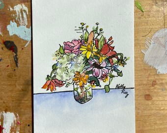 Little Watercolor Flowers #126