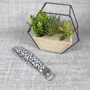 Leopard Print Wristlet Keychain | Handmade Fabric Key Holder Bracelet