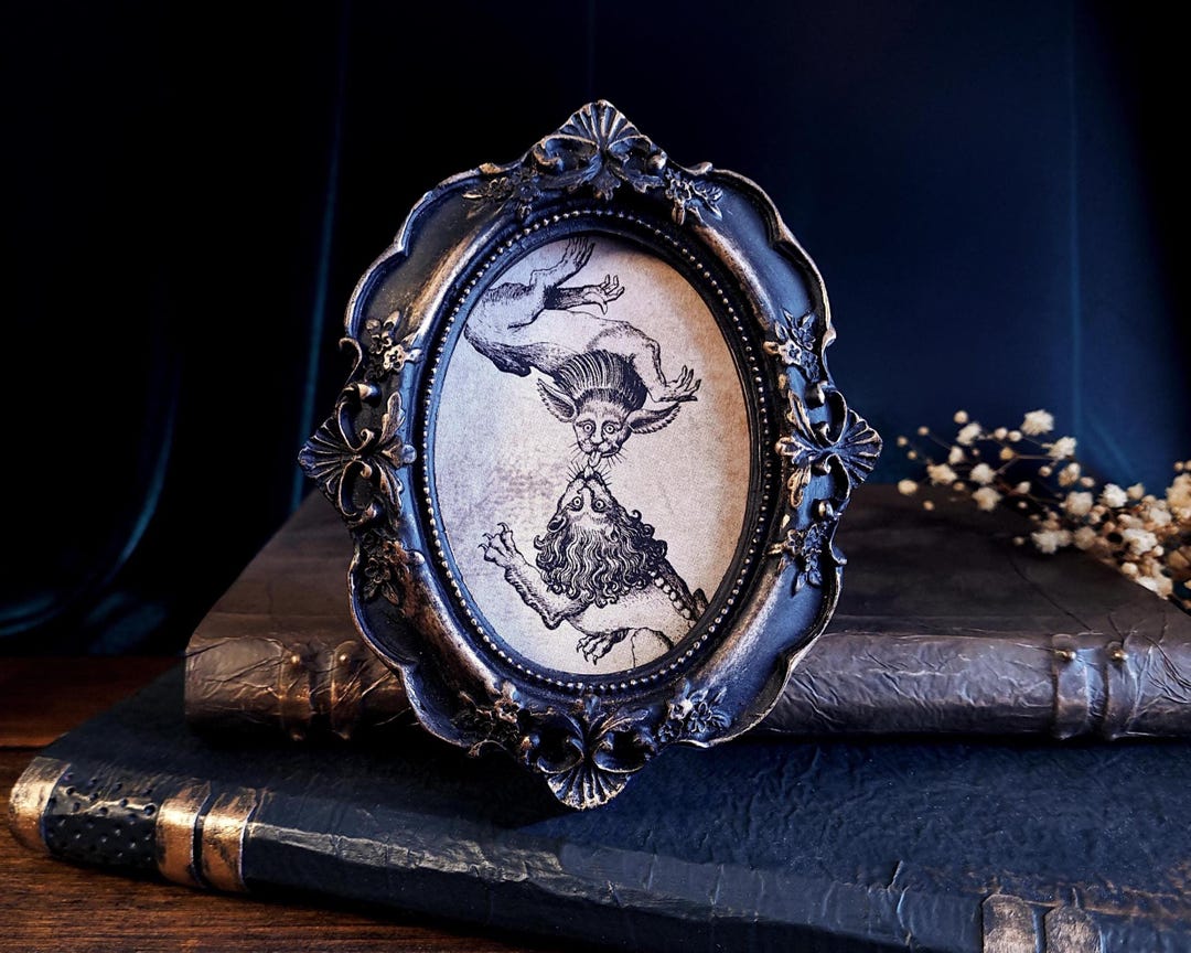 Miniature Baroque Portrait of an Antique Fantastic Bestiary, Vintage ...