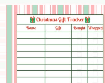 Kerstcadeautracker: afdrukbare pdf | Digitale download | Kerstcadeauplanner | Cadeau-tracker voor de feestdagen | Kerstorganisatie
