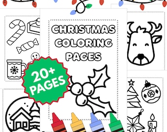 20+ Christmas Coloring Pages | Bold and Easy Christmas Coloring Book | Printable Coloring Pages | Holiday Coloring Pages for Kids and Adults