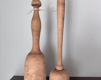 Presse-purée à bois (paire) - Outils de cuisine primitifs