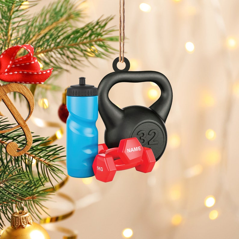 Dumbbell Christmas Ornament Gym Christmas Ornament Fitness Etsy