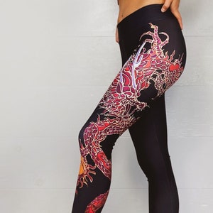 Red Dragon Yoga Leggings