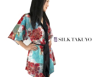 Japanese Kimono Robe, Luna Moth Moon Goddess