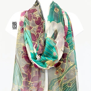 Silk Shawl or Silk Wrap Unique Gift Handpainted Silk - Etsy