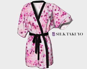 Japanese Kimono Robe, Pink Dreamy Cherry Blossom