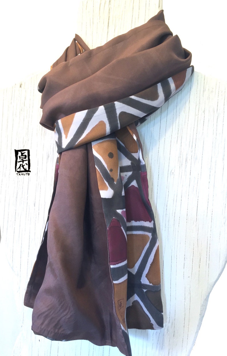 Mens Scarf Large Silk Scarf Handpainted Zen Art Japan Scarf Etsy