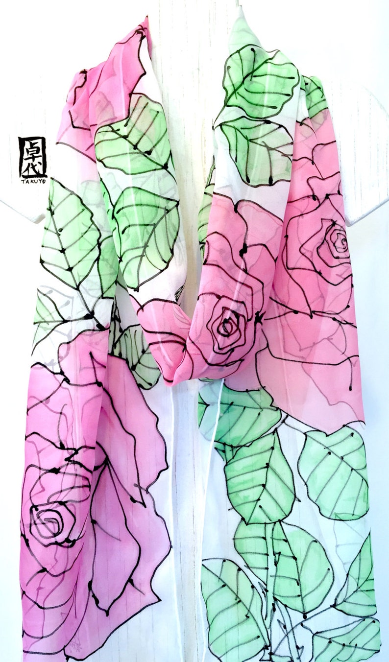 Hand Painted Silk Scarf Personalized Gift Gift for Wife Etsy