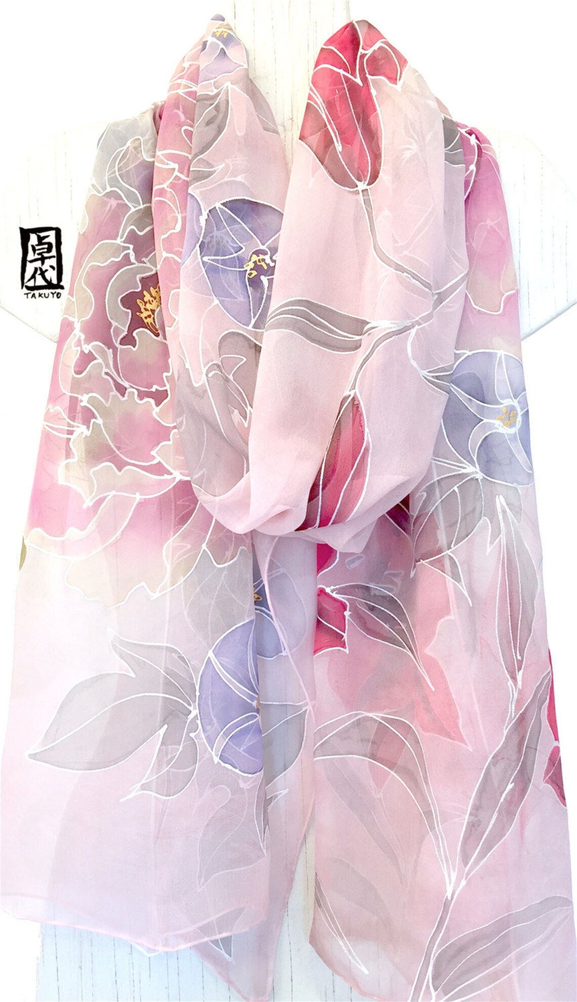 pale pink chiffon shawl