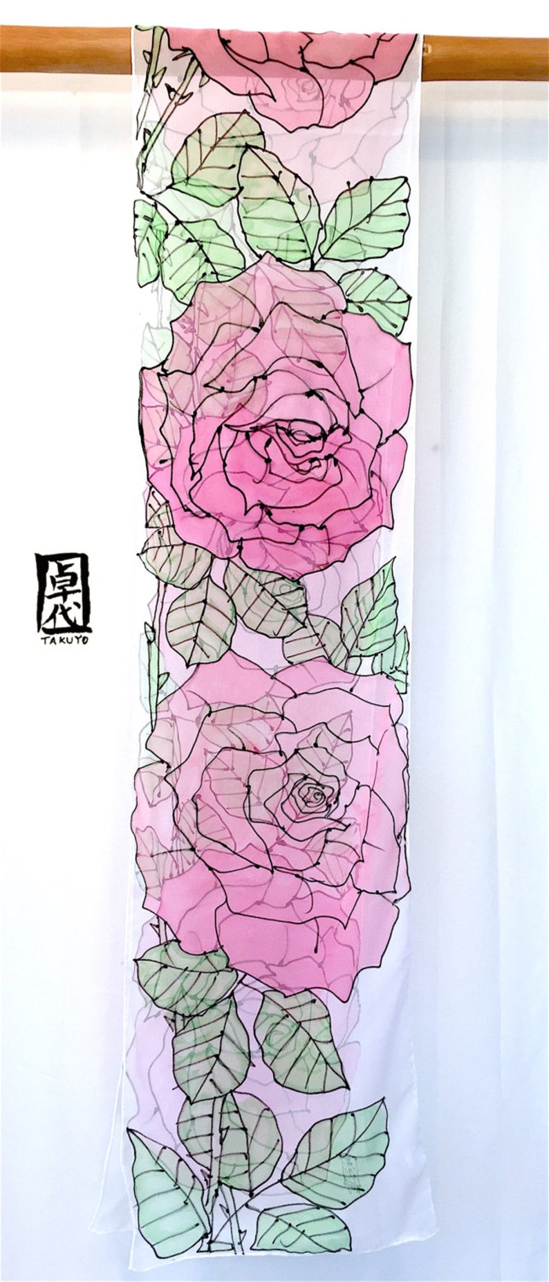 Hand Painted Silk Scarf Personalized Gift Gift for Wife Etsy