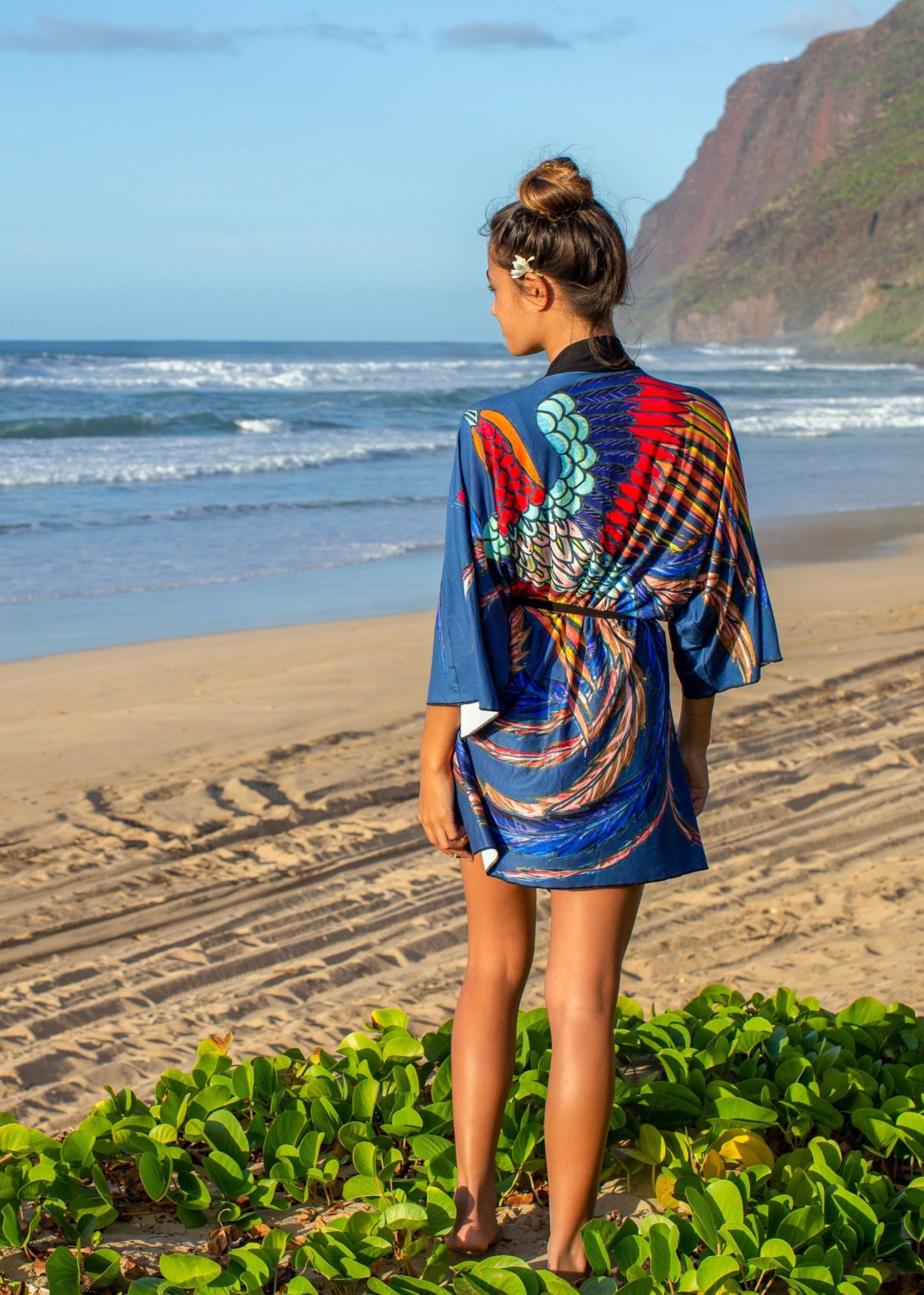Kimono Robe Phoenix Bird, Dark Blue - Etsy