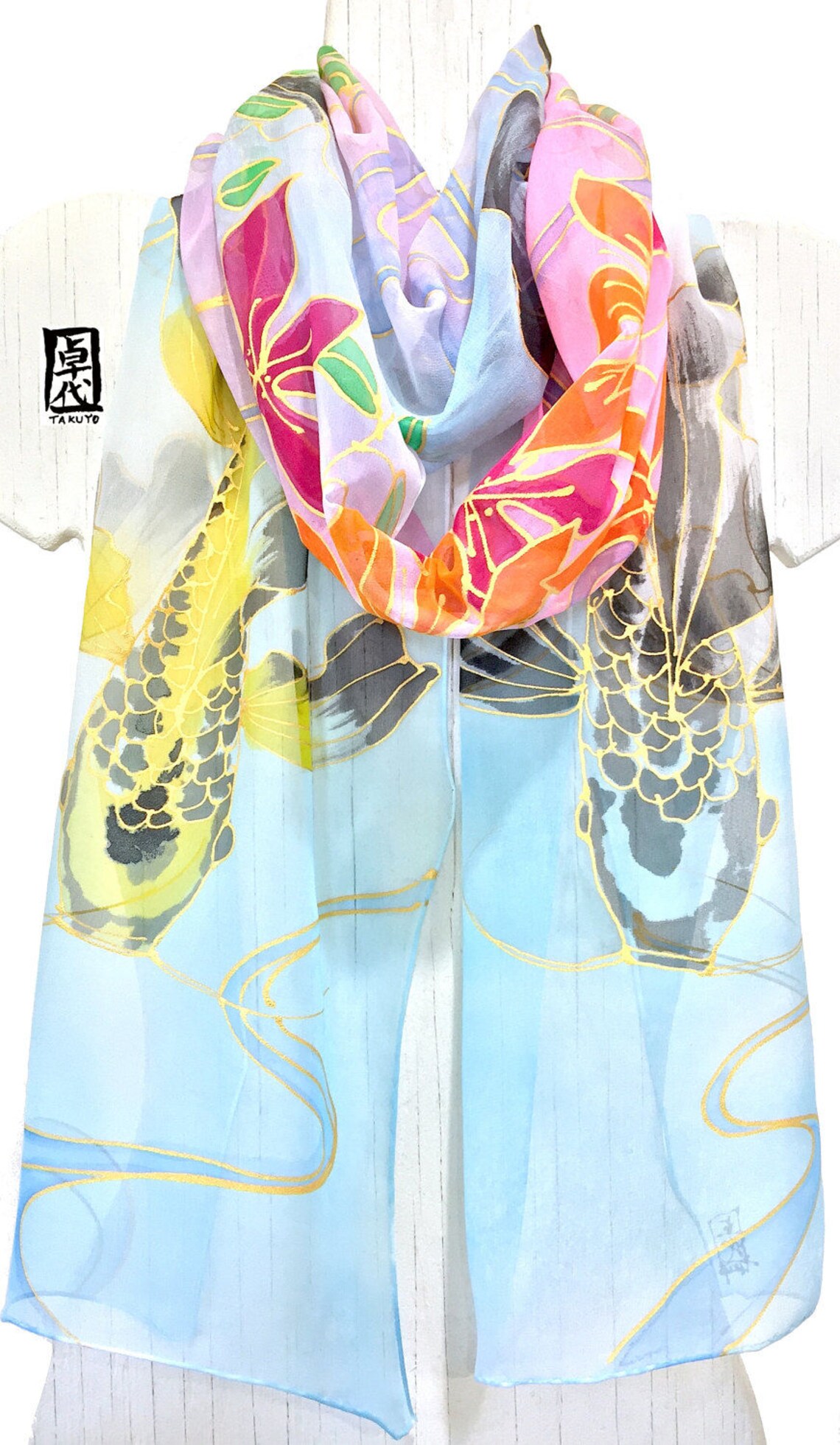 Sciarpa Di Seta Da Donna - Sciarpa In Chiffon Fiore Stampato Moda Stile Foulard Casual Colorato Sciarpa Classica Scialle Di Protezione Solare Scarf