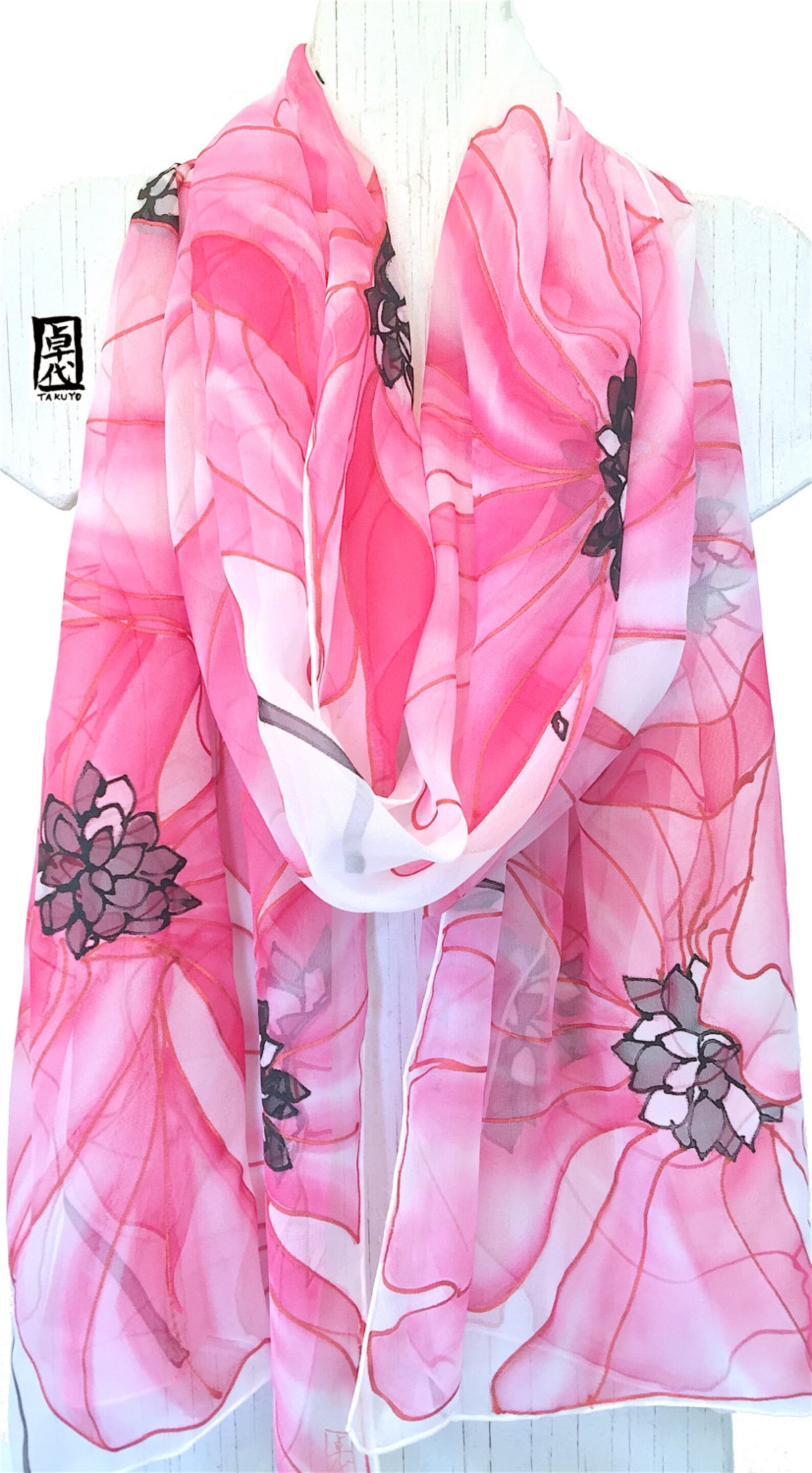 pale pink chiffon shawl