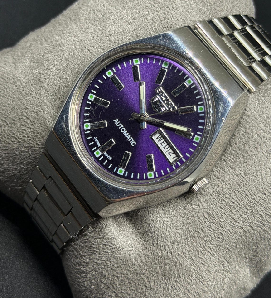 Vintage Seiko 5 Automatic Men’s Wrist Watch | Refurbished Day-Date Mechanical Timepiece, foto 2 di 5