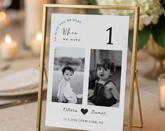 Printable when we were table numbers template for wedding reception sign decor | Digital download